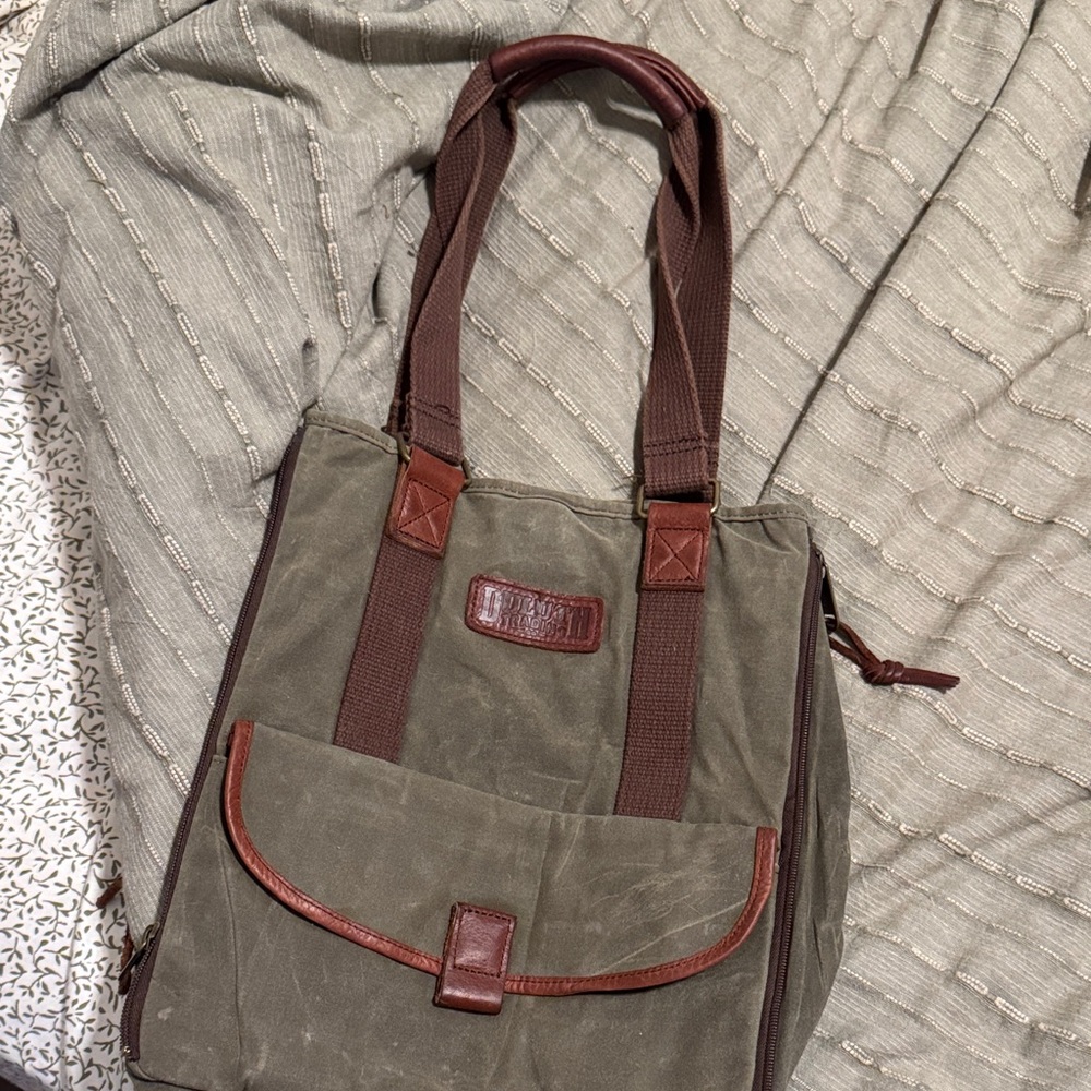 Stylish Brown and Green Men's Bag